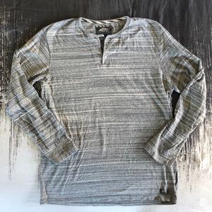 Vans Heather Grey 3 Button Long Sleeve TShirt XL